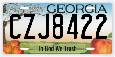 GA license plate CZJ8422