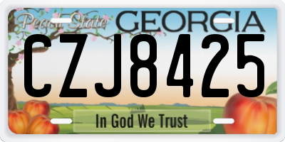 GA license plate CZJ8425