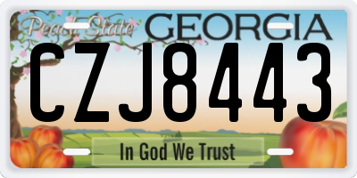GA license plate CZJ8443