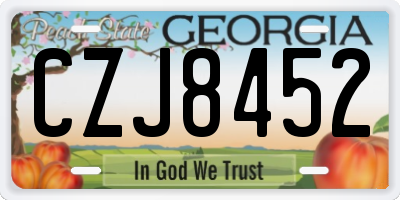 GA license plate CZJ8452