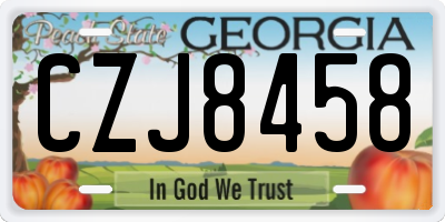GA license plate CZJ8458