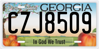 GA license plate CZJ8509