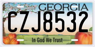 GA license plate CZJ8532