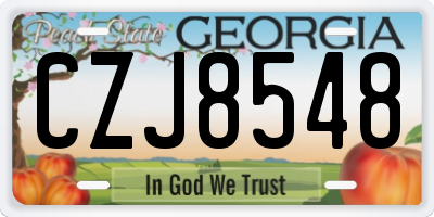 GA license plate CZJ8548