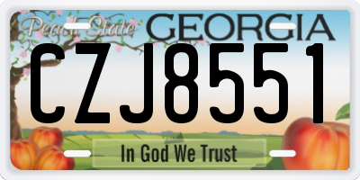 GA license plate CZJ8551