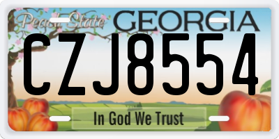 GA license plate CZJ8554