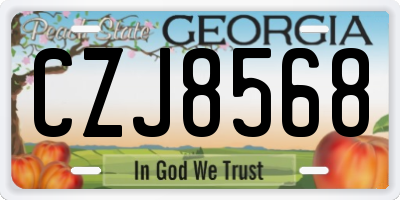 GA license plate CZJ8568