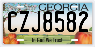 GA license plate CZJ8582