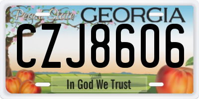 GA license plate CZJ8606