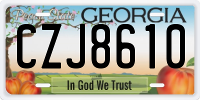 GA license plate CZJ8610