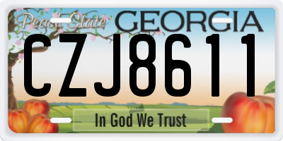 GA license plate CZJ8611