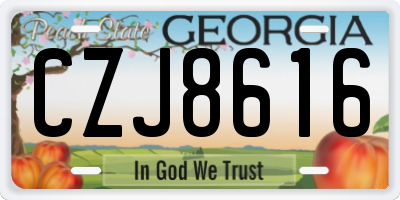 GA license plate CZJ8616