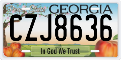 GA license plate CZJ8636