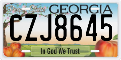 GA license plate CZJ8645