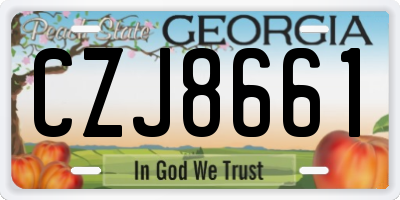 GA license plate CZJ8661