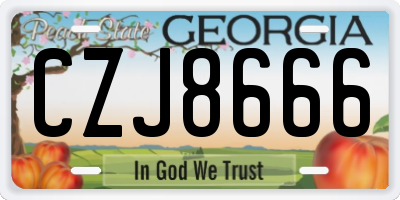 GA license plate CZJ8666