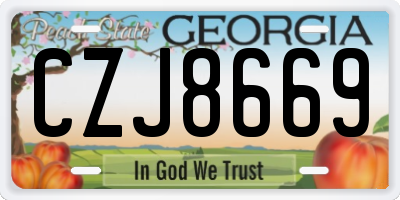 GA license plate CZJ8669
