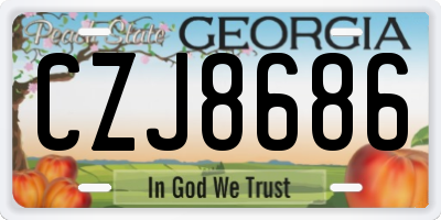 GA license plate CZJ8686