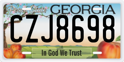 GA license plate CZJ8698