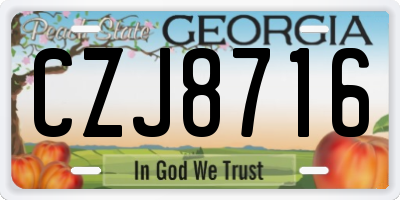 GA license plate CZJ8716