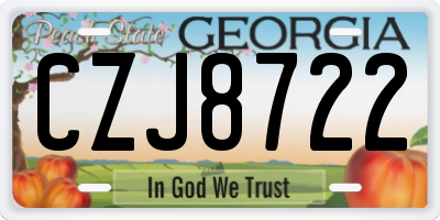 GA license plate CZJ8722