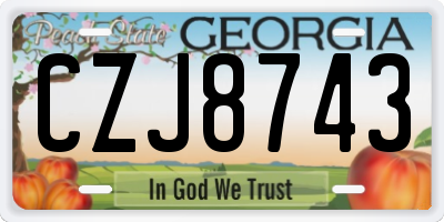 GA license plate CZJ8743