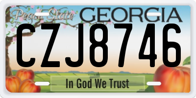 GA license plate CZJ8746