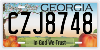 GA license plate CZJ8748