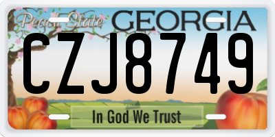 GA license plate CZJ8749
