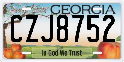 GA license plate CZJ8752