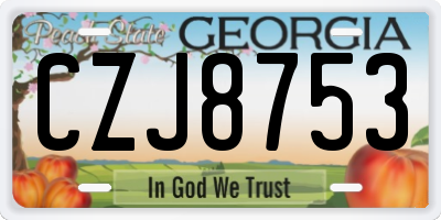 GA license plate CZJ8753