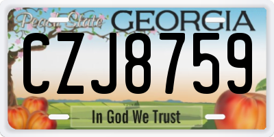 GA license plate CZJ8759