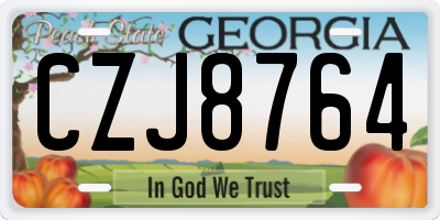 GA license plate CZJ8764