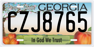 GA license plate CZJ8765