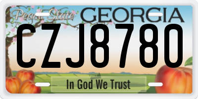 GA license plate CZJ8780