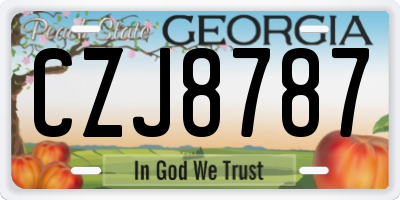 GA license plate CZJ8787