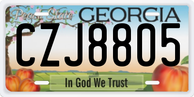 GA license plate CZJ8805