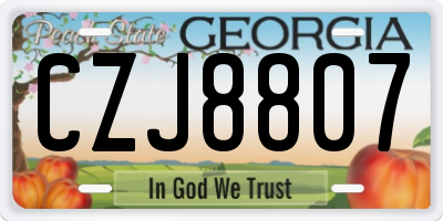 GA license plate CZJ8807