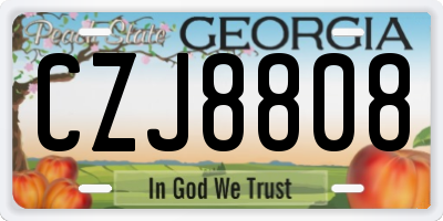 GA license plate CZJ8808