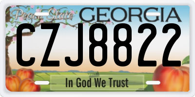 GA license plate CZJ8822