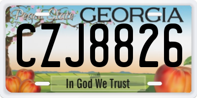 GA license plate CZJ8826