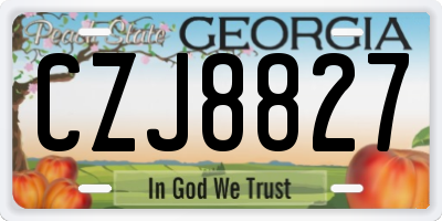 GA license plate CZJ8827