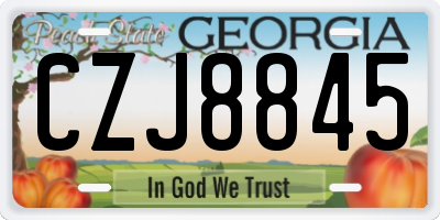 GA license plate CZJ8845