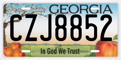 GA license plate CZJ8852