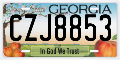 GA license plate CZJ8853