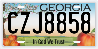 GA license plate CZJ8858