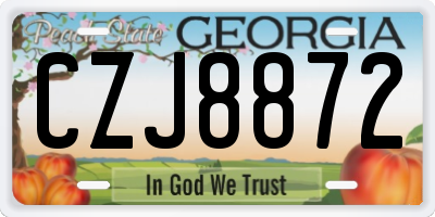GA license plate CZJ8872