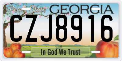 GA license plate CZJ8916