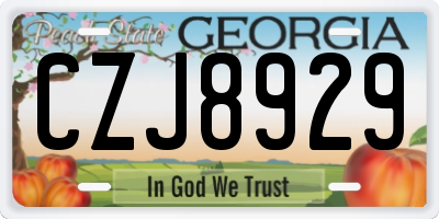 GA license plate CZJ8929