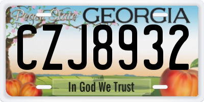 GA license plate CZJ8932
